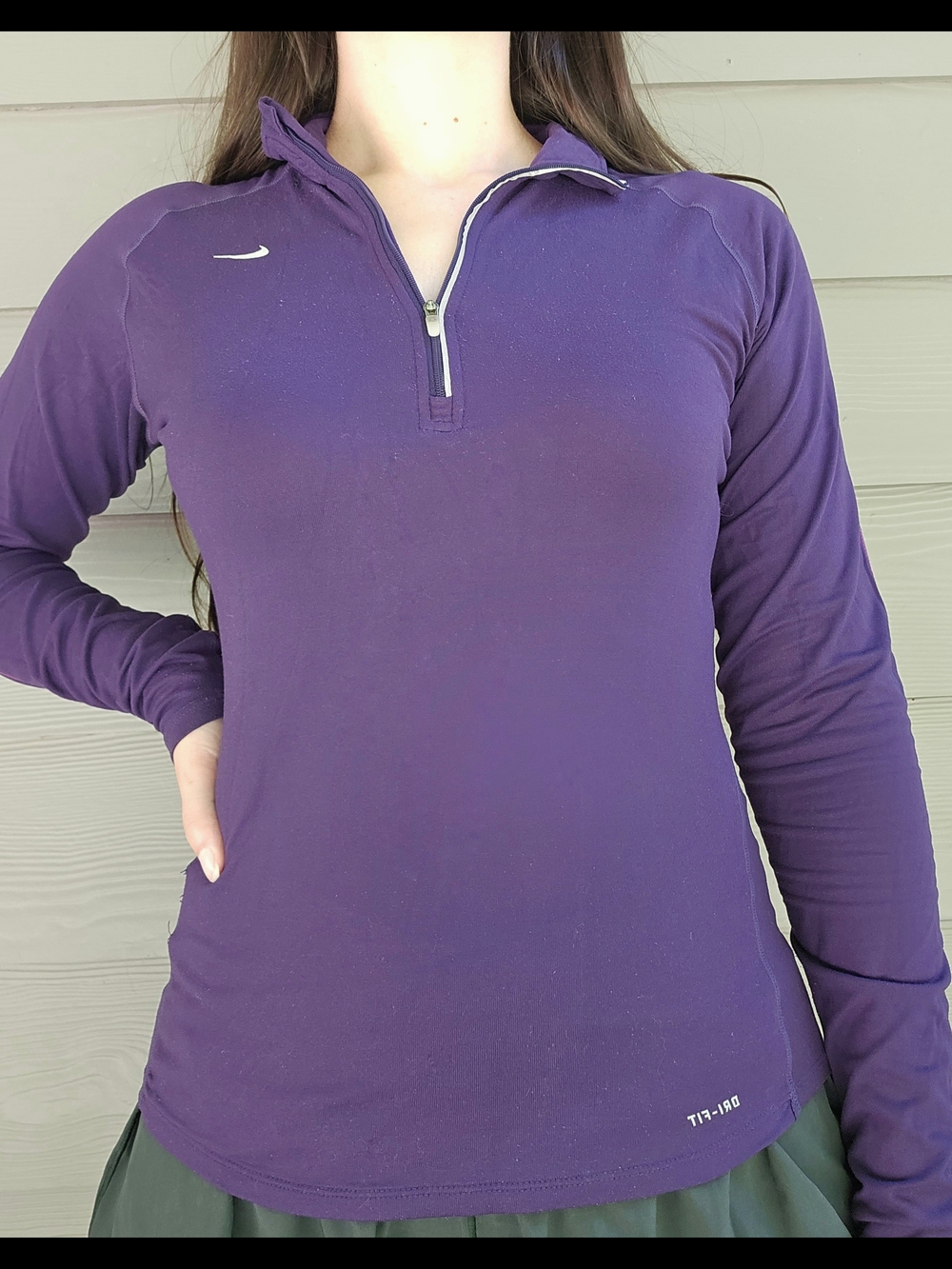 Nike Dri-Fit Purple Long-Sleeve Quarter-Zip Top